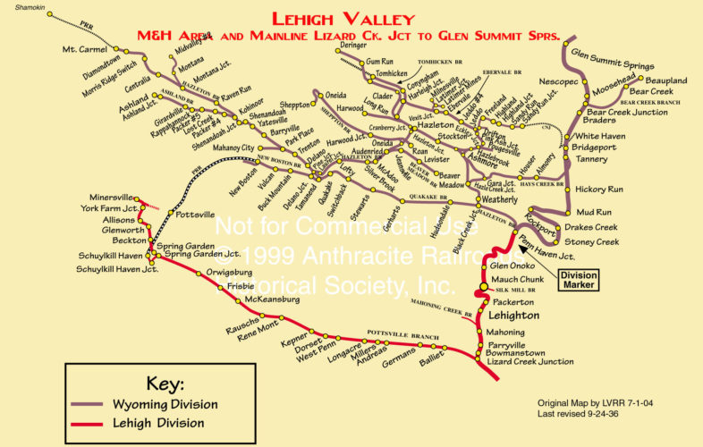 LV Map M&H Lehigh Valley Railroad Modeler